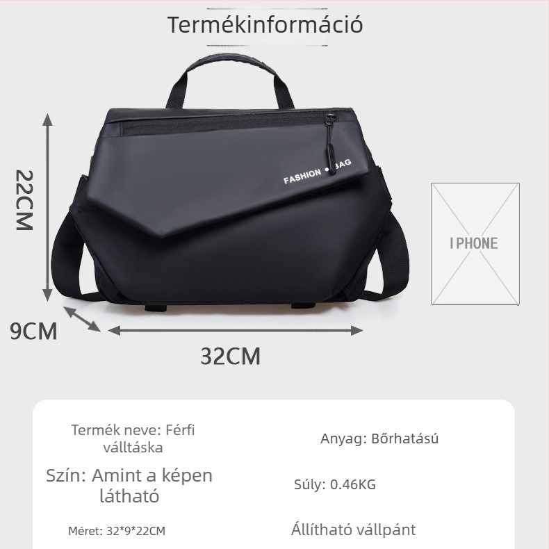 Férfi vízlepergető crossbody táska nagy kapacitással kerékpározáshoz