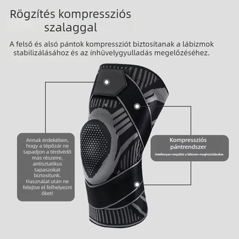 Őszi–téli kültéri sportokra szánt térdbandázs, kompresszióval, ütésvédő és rezgéscsillapító funkcióval, légáteresztő, kosárlabda, kerékpár, futás és túrázás számára