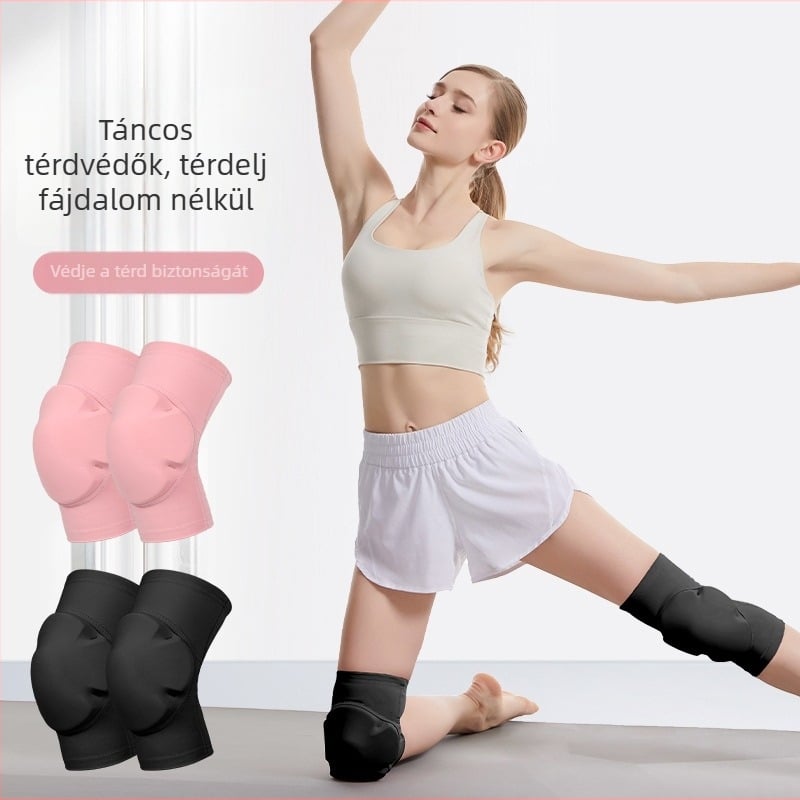 Táncos térdvédők PU párnázással és habbal, védelem röplabdához, kosárlabdához és tánchoz, vastag kivitel
