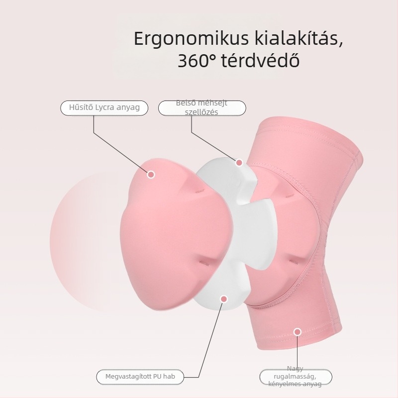 Táncos térdvédők PU párnázással és habbal, védelem röplabdához, kosárlabdához és tánchoz, vastag kivitel