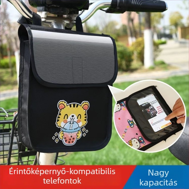 Elülső vízálló tárolótáska elektromos kerékpárhoz