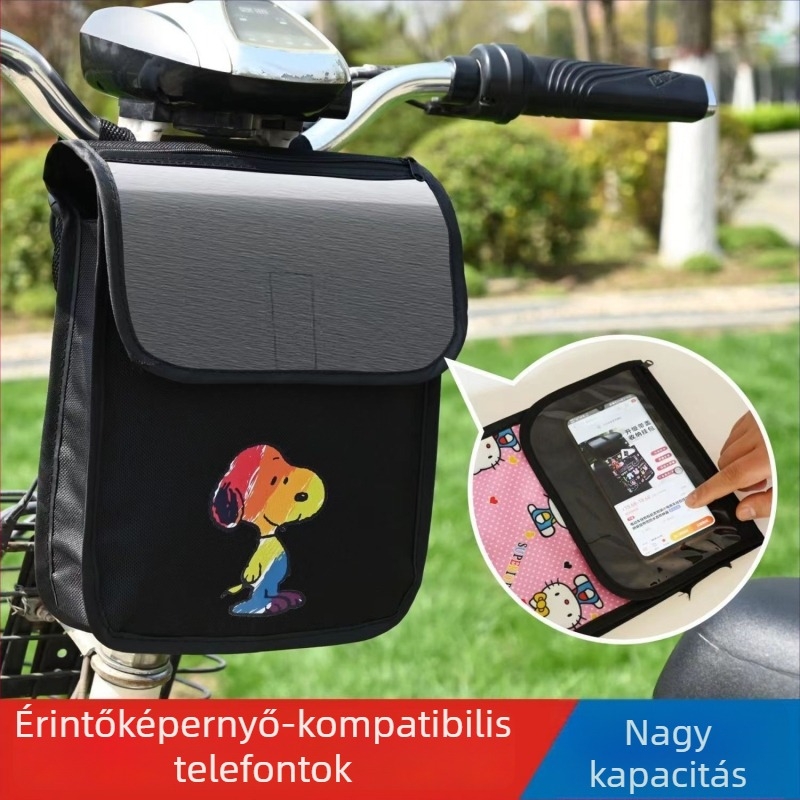 Elülső vízálló tárolótáska elektromos kerékpárhoz
