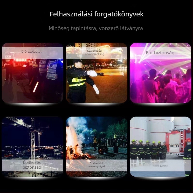 540 LED forgalmi bot, 54 cm hosszú, evakuációs és rendezvénybiztonsági fény