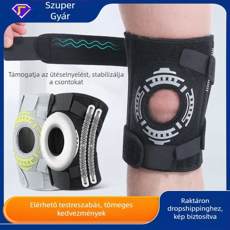 Állítható külső térdvédő túrázáshoz és kerékpározáshoz – patella- és meniszkuszvédő kompressziós kötés