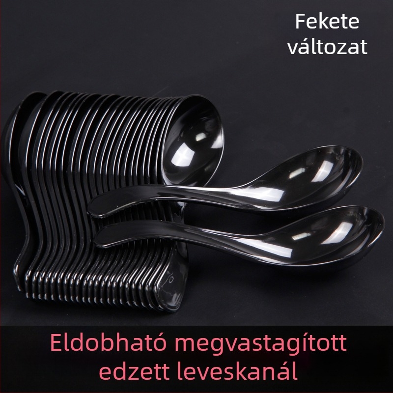 808 kristályos egyszer használatos kanálok, PS merev műanyag leveskanál, átlátszó, egyenként csomagolva szállításra és desszertekhez