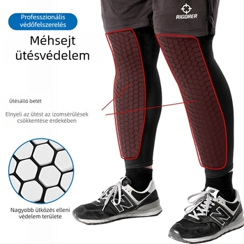 Méhsejt mintázatú, teljes fedésű ütésvédő lábszárvédők futáshoz, kosárlabdához és kerékpározáshoz