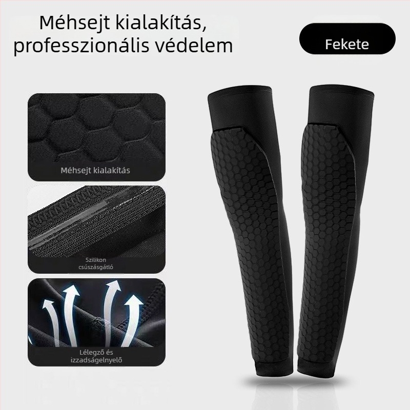 Méhsejt mintázatú, teljes fedésű ütésvédő lábszárvédők futáshoz, kosárlabdához és kerékpározáshoz
