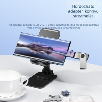 Toocki USB 3.0 A férfi USB‑A-tól USB‑C női adapter laptopokhoz OTG, függőleges textúrával