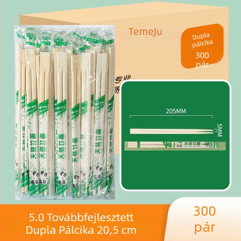 Temeiju Egyszer használatos bambuszból készült evőpálcikák, 300 pár, hordozható, otthoni és kereskedelmi használatra