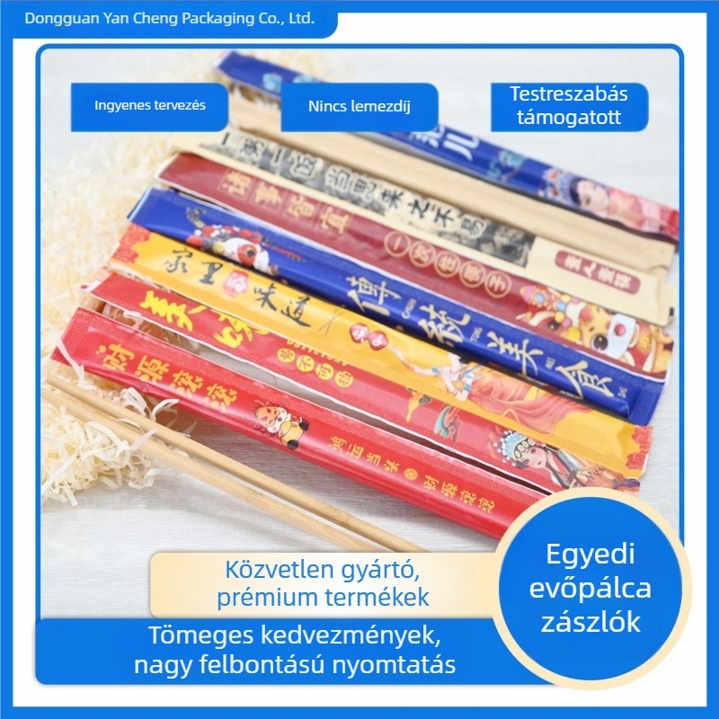 Papírból készült egyszer használatos evőpálcika készlet éttermi szolgáltatásokhoz és elvitelre, testreszabható, kiváló minőség