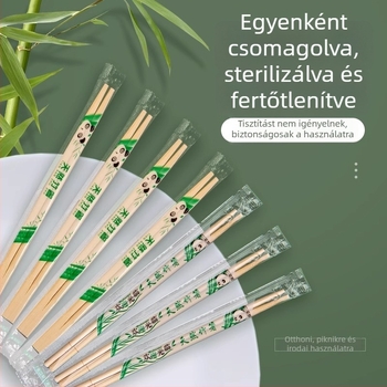 Egyszer használatos bambuszes evőpálcikák, 1000 pár, egyedi csomagolásban, éttermeknek és kiszállításra, logónyomás és testreszabás elérhető, biológiailag lebomló, mikrohullámú sütőben nem használható