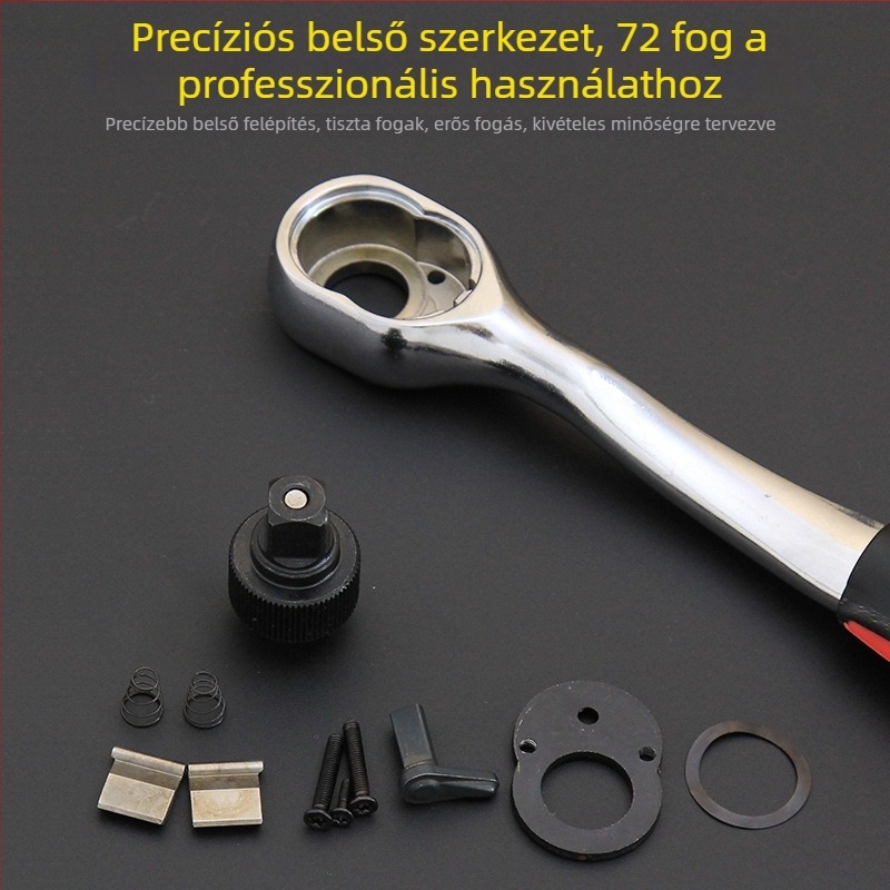 Kétirányú racsnis kulcs készlet, egyenes 24 fog és görbült 72 fog karral, autóipari javító szerszámok