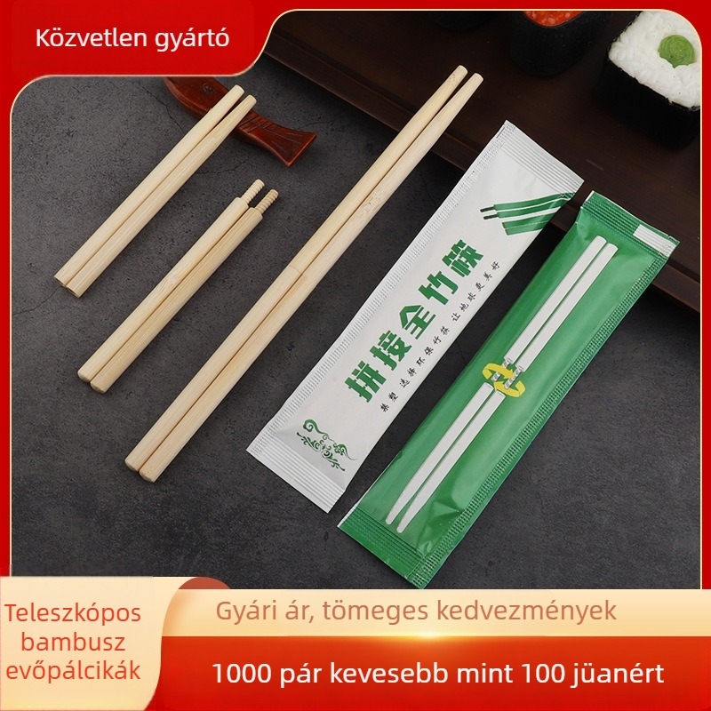 Kibővíthető bambusz egyszer használatos chopstickok önmelegedő forró fazékhoz és gyors ételekhez
