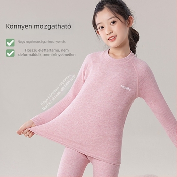Lyocell termál pizsamakészlet fleece-sel lányoknak – Koreai stílus, két részes