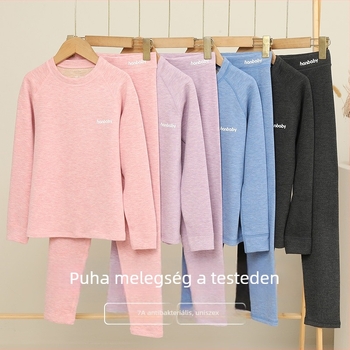Lyocell termál pizsamakészlet fleece-sel lányoknak – Koreai stílus, két részes