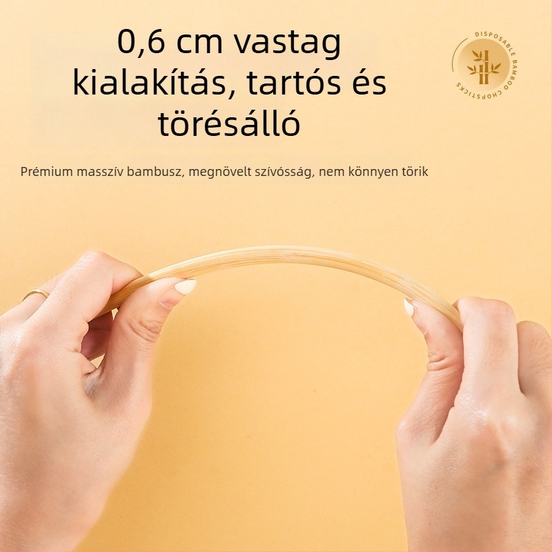 Penguin Group Kraft papírba csomagolt karbonizált bambusz egyszer használatos evőpálcikák, otthoni használatra, vastított, az élelmiszerrel érintkező higiénikus, 20 pár