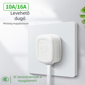 16A-os tápcsatlakozó kivehető vezetékkel, 220V, háromszög alakú dugó, 10A hárompólusú dugó, nagykereskedelem