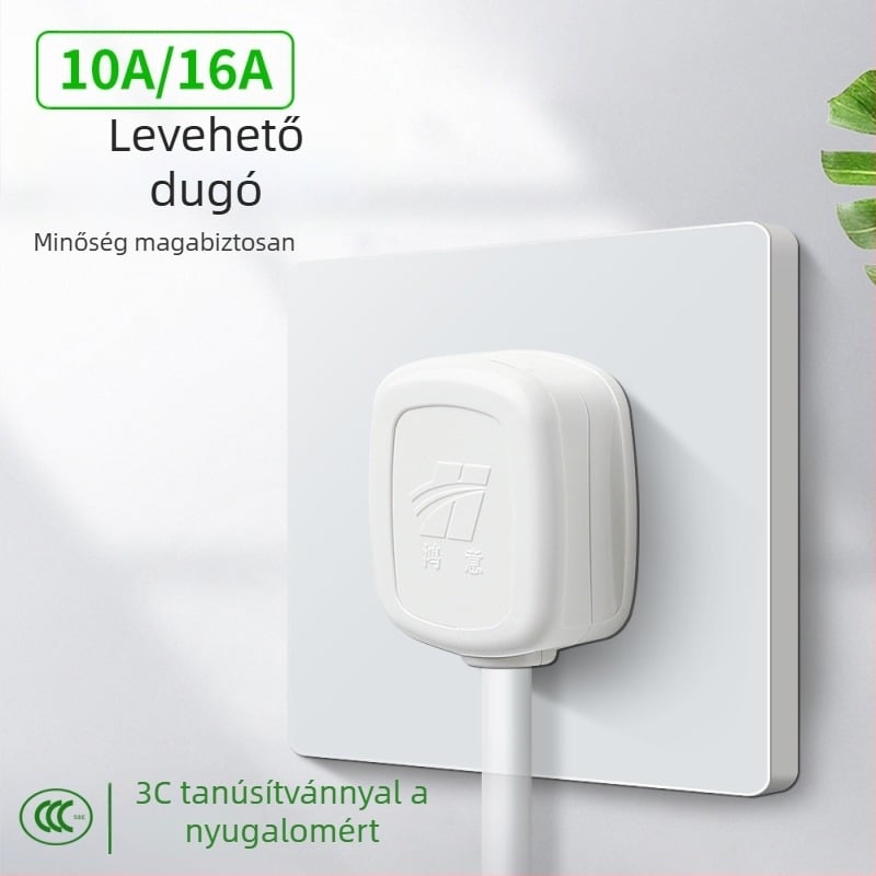 16A-os tápcsatlakozó kivehető vezetékkel, 220V, háromszög alakú dugó, 10A hárompólusú dugó, nagykereskedelem