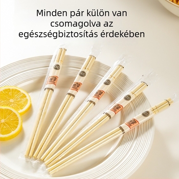 Egyszer használatos bambusz evőpálcikák, egyedileg csomagolva, élelmiszer-minőségűek, éttermi használatra, megfizethető, magas minőségű, elvitelre és háztartási használatra, higiénikus