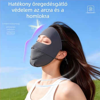 Női teljes arcot takaró napvédő maszk ivóvíz lehetőséggel, ice silk anyagból, kerékpározáshoz és hegymászáshoz (tavasz–nyár)