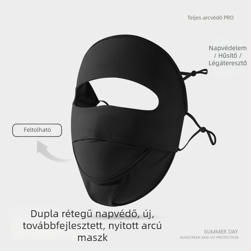 Női teljes arcot takaró napvédő maszk ivóvíz lehetőséggel, ice silk anyagból, kerékpározáshoz és hegymászáshoz (tavasz–nyár)