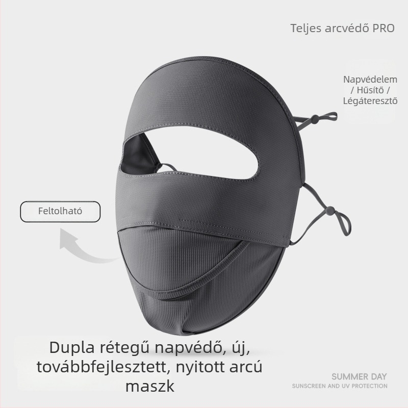 Női teljes arcot takaró napvédő maszk ivóvíz lehetőséggel, ice silk anyagból, kerékpározáshoz és hegymászáshoz (tavasz–nyár)