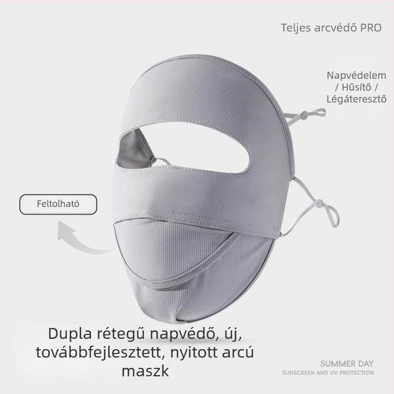 Női teljes arcot takaró napvédő maszk ivóvíz lehetőséggel, ice silk anyagból, kerékpározáshoz és hegymászáshoz (tavasz–nyár)