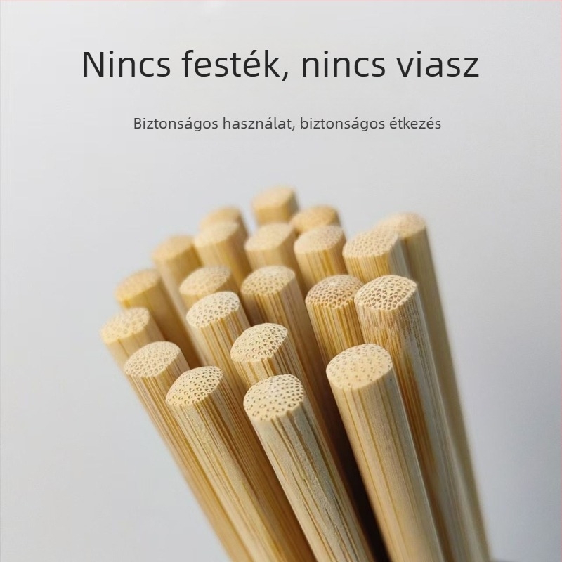 Hosszú egyszer használatos bambusz evőpálcikák, vastagabb kivitel piros virág mintával, szállodai bankettekhez és esküvőkhöz, esküvői készlet, egyenként csomagolva