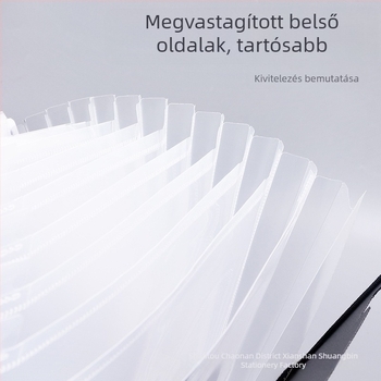Diákok számára hordozható akordeon mappa dokumentumok és vizsgadolgozatokhoz, többszintű rendezés, A4 PP mappa