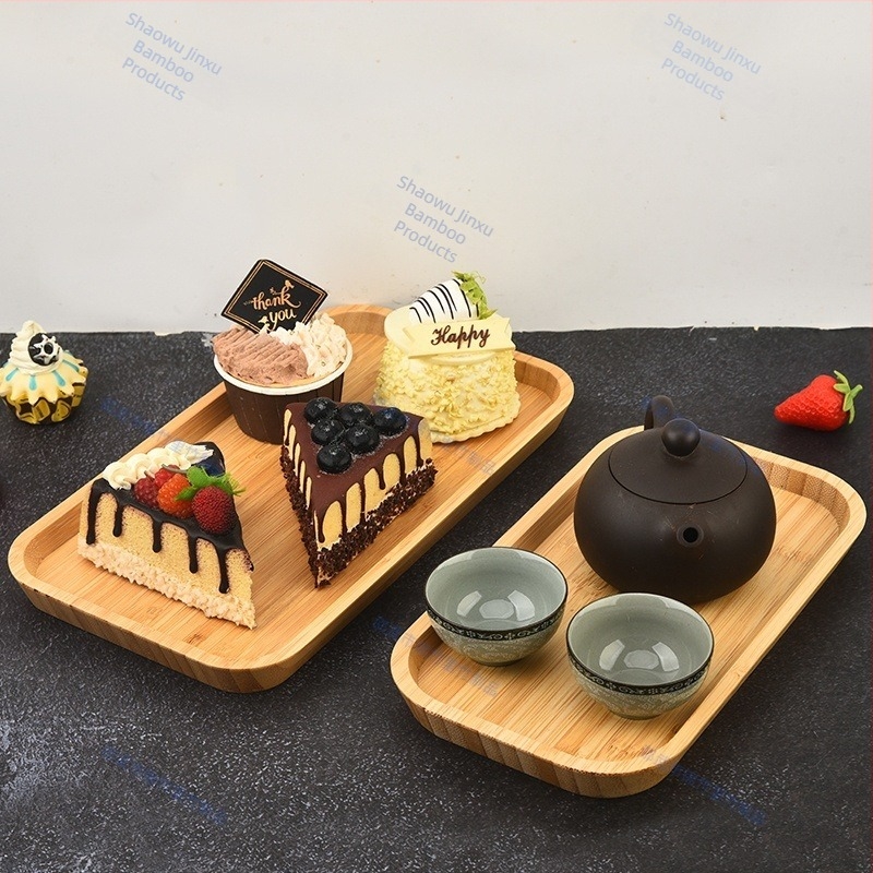 Japán stílusú bambuszfa tálca – téglalap és kör alakú formával, teás tálca és grill tálca