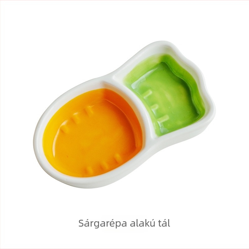 Aranyos karikatúra mintás kerámia szeparált tál mártogatósokhoz és nassolnivalókhoz