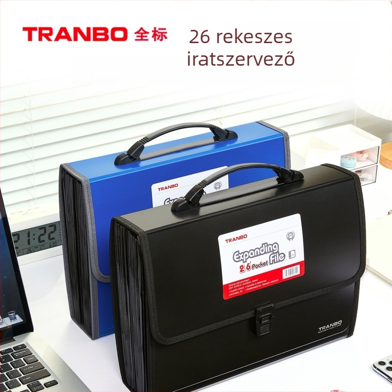 26 rekeszes akordeon irattartó táska, nagy kapacitású A4-es dokumentumokhoz – diákoknak és irodának