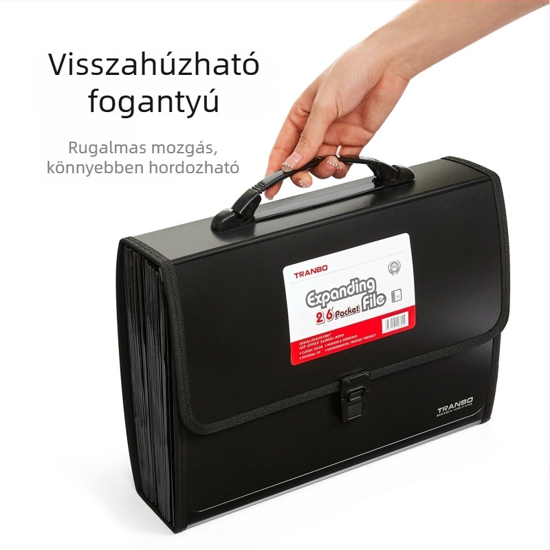 26 rekeszes akordeon irattartó táska, nagy kapacitású A4-es dokumentumokhoz – diákoknak és irodának