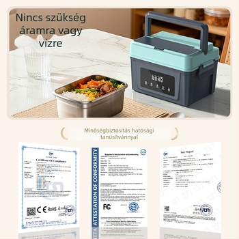 Vezeték nélküli töltésű, hőszigetelt ebédes doboz diákoknak és irodai dolgozóknak, hordozható intelligens ebédes doboz víz nélkül melegítéssel