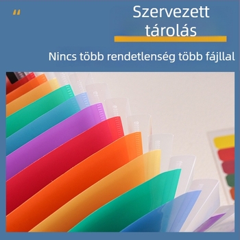 A4-es akordeon irattartó, átlátszó, nagy kapacitású, több rekeszes, diákok számára