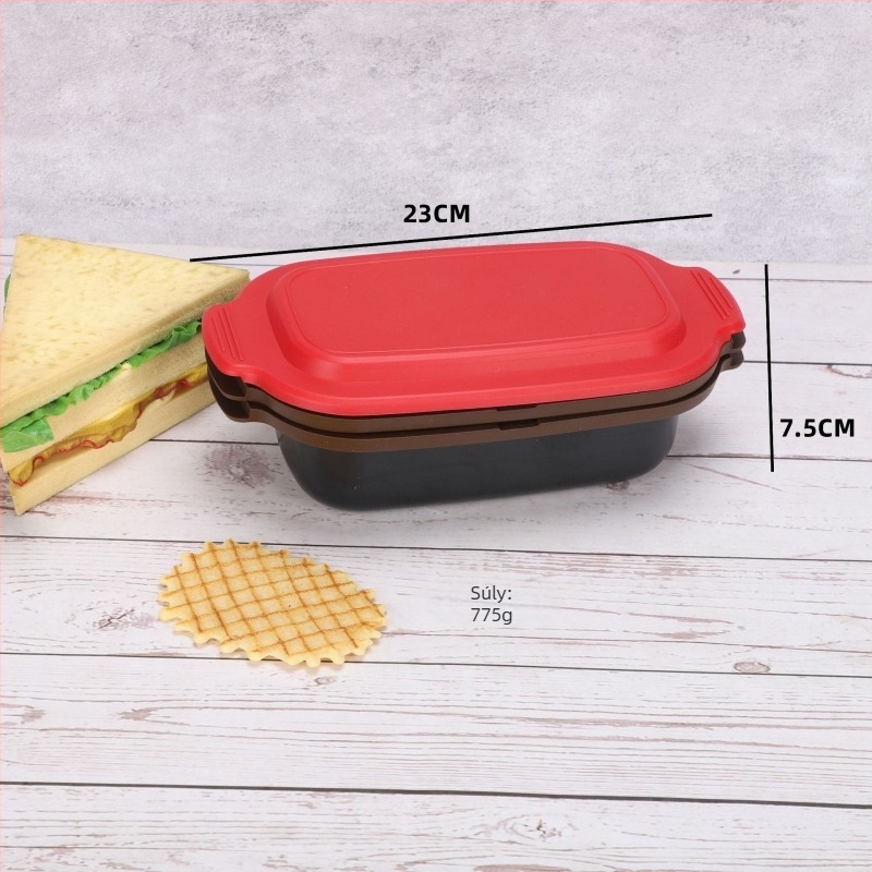 Mikrohullámú sütőben használható tojásfőző és dupla rekeszes ebédes doboz, alumínium, 500 ml
