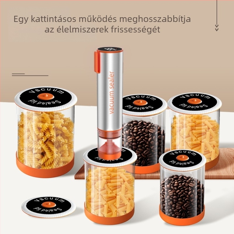 USB-vezérlésű vákuum lezáró készülék, többfunkciós élelmiszer-tároló zacskókhoz és uzsonnás dobozokhoz, ABS ház, modell KZ-100
