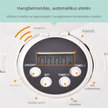 Hat rekeszes intelligens időzített etető háziállatoknak