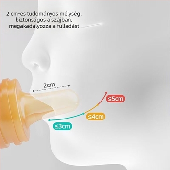Három az egyben baba etetőkanál — szilikonos rágókanál préselős kialakítással gyümölcs- és zöldséppüréhez