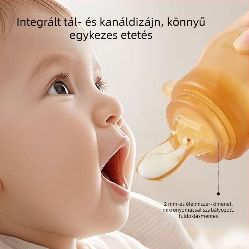 Három az egyben baba etetőkanál — szilikonos rágókanál préselős kialakítással gyümölcs- és zöldséppüréhez