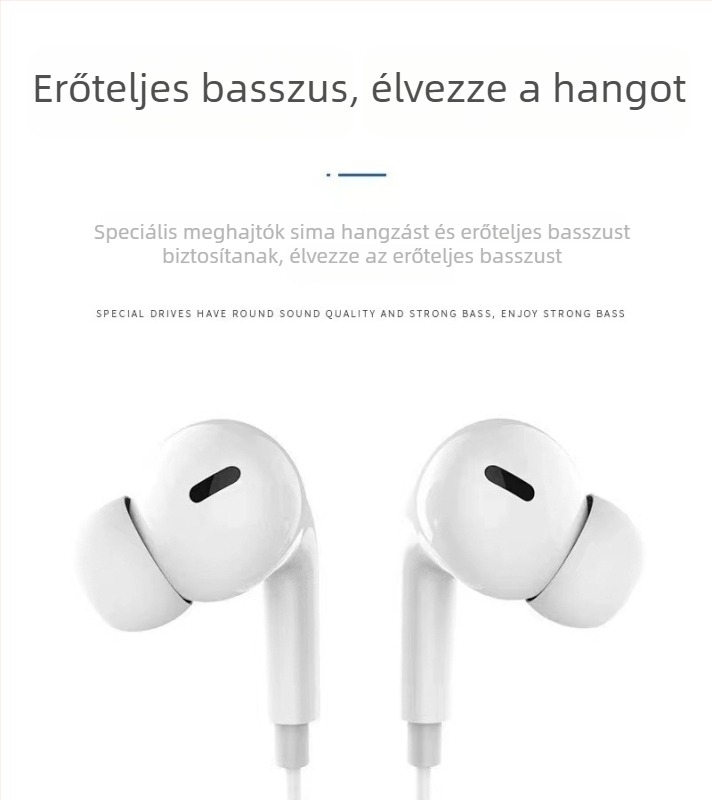 Vezetékes fülhallgató mikrofonnal és inline vezérléssel, 3,5 mm, 1,2 m, négy dinamikus meghajtó