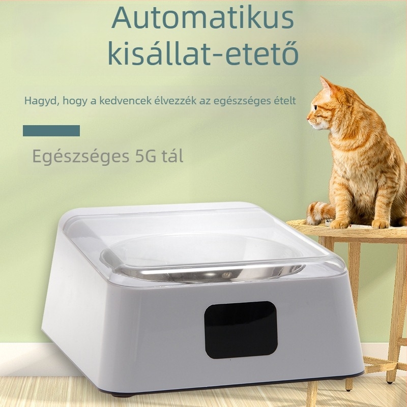 5g etető tál infravörös automata fedéllel, háziállat-szenzorral, nedvességálló, csótány- és egér elleni védelemmel, macskáknak és kutyáknak