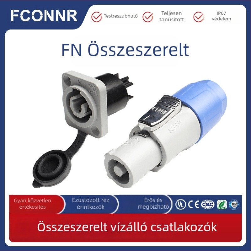 Fenglianda FN Összeszerelt LED kijelző, vízálló repülőgép-csatlakozó és aljzat, panelre szerelt tápcsatlakozó