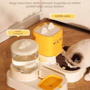 Macska vízadagoló és automata etető, csendes működés