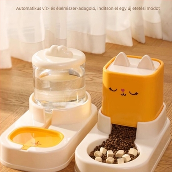 Macska vízadagoló és automata etető, csendes működés