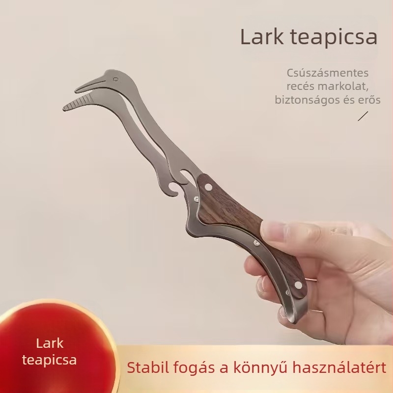 Rozsdamentes acél diófából készült teklipsz – háztartási prémium teáskészlet kiegészítő