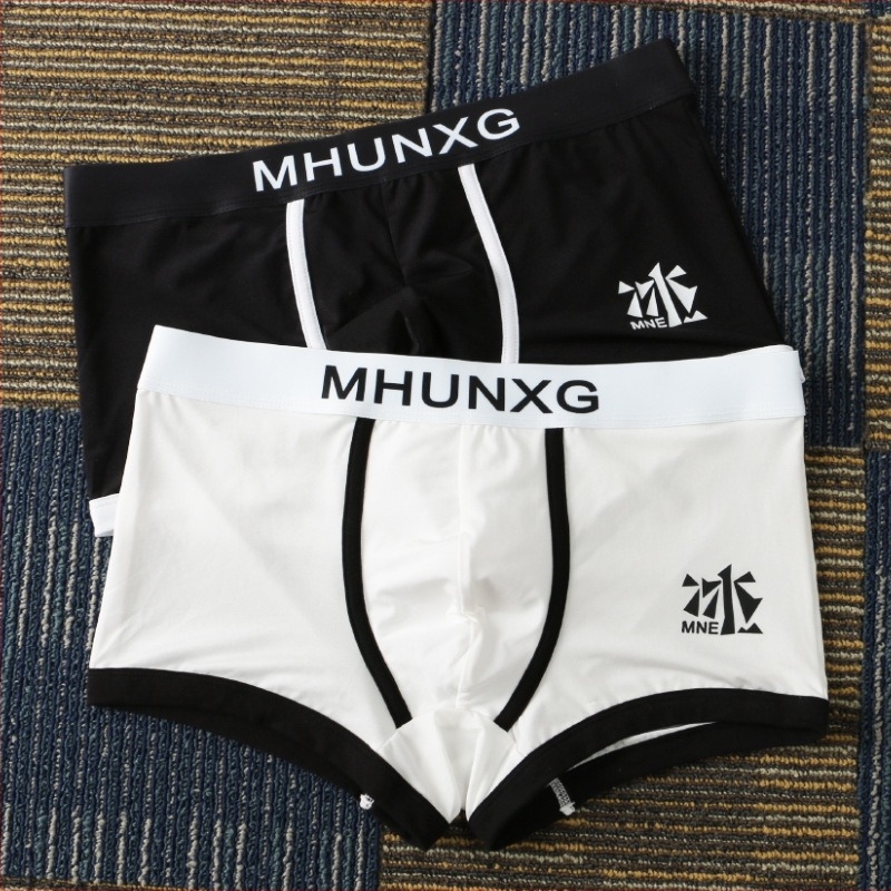 Férfi Ice Silk boxeralsó, lélegző nyári viselet, alacsony derék, divatos dizájn