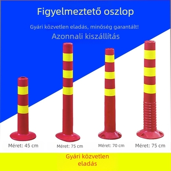 75 cm-es műanyag figyelmeztető oszlop PU rugalmas oszloppal, elválasztó korláttal, kerítéssel és fényvisszaverő ütközésgátló forgalmi oszloppal