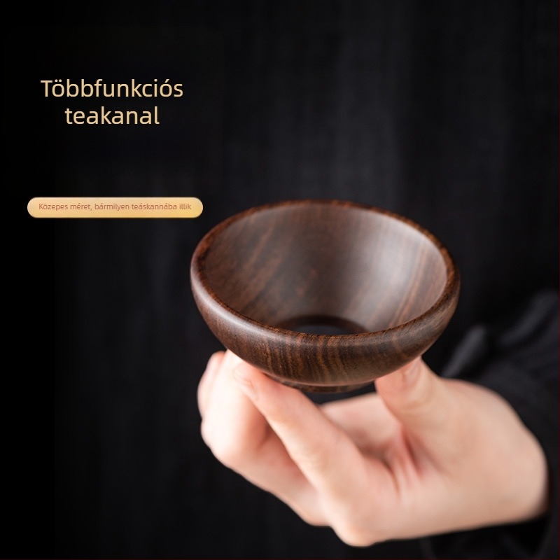 Ebony tömörfa teáiöntő és tölcsér – teljes fa teakészlet teaceremóniához