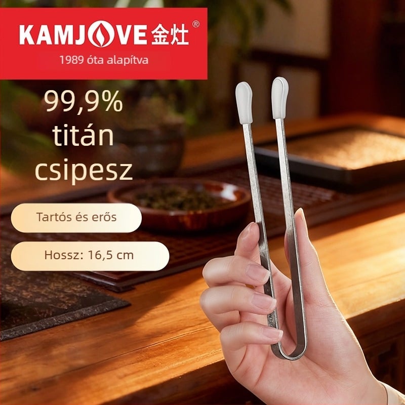 Tiszta titánium teáscsésze klipe, otthoni használatra, csúszásmentes és égés elleni, teázási kiegészítő, Kung Fu teáskészlet